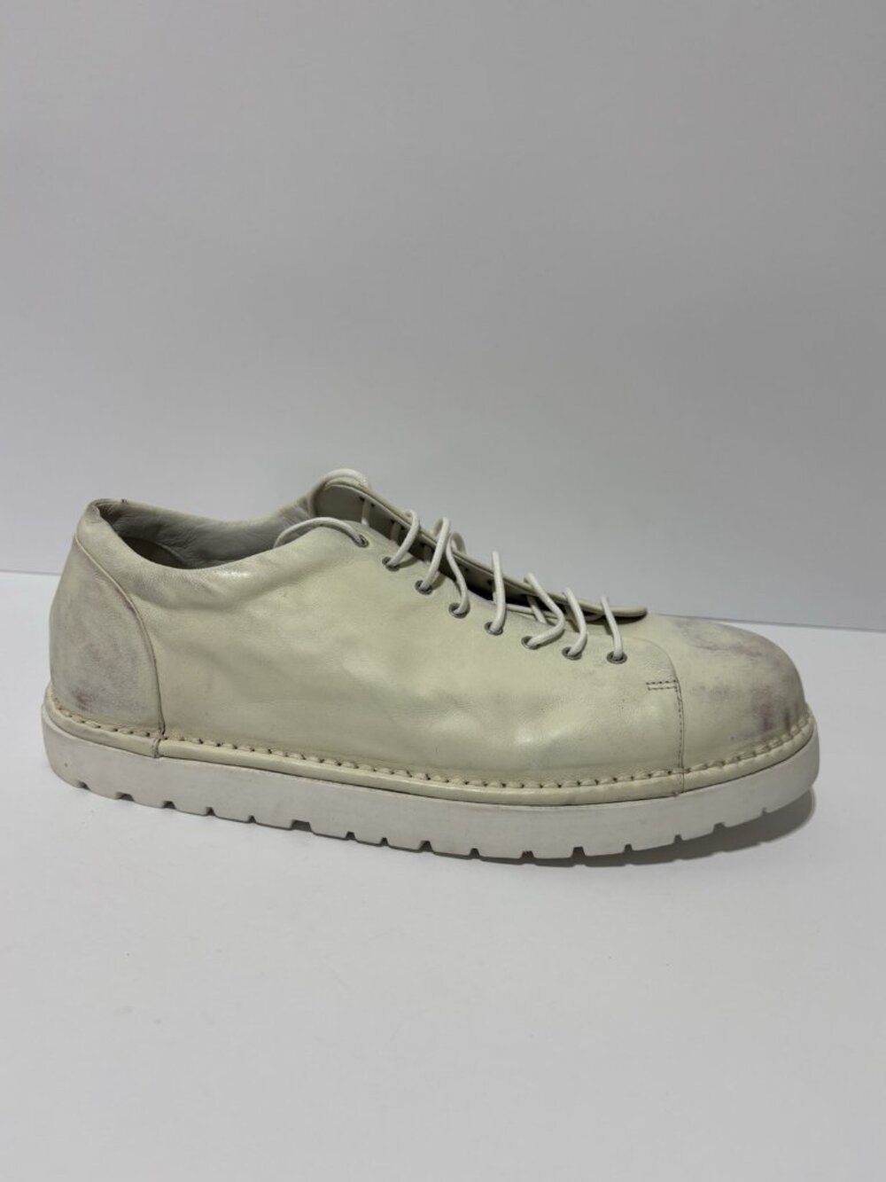 Marsell Men’s Gomme Pallottola Derby Sneakers White Leather, Size EUR 43, US 10